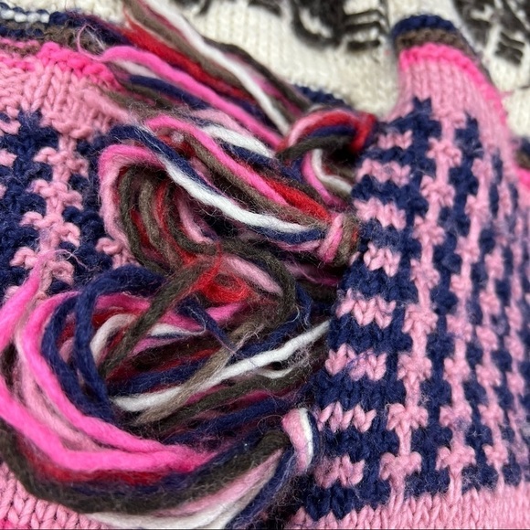 American Eagle Colorful Vibrant Fringe Cardigan Graphic size Medium Western Rare - Picture 9 of 11